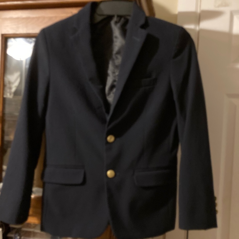 Chaps navy blue blazer inside pocket brass button